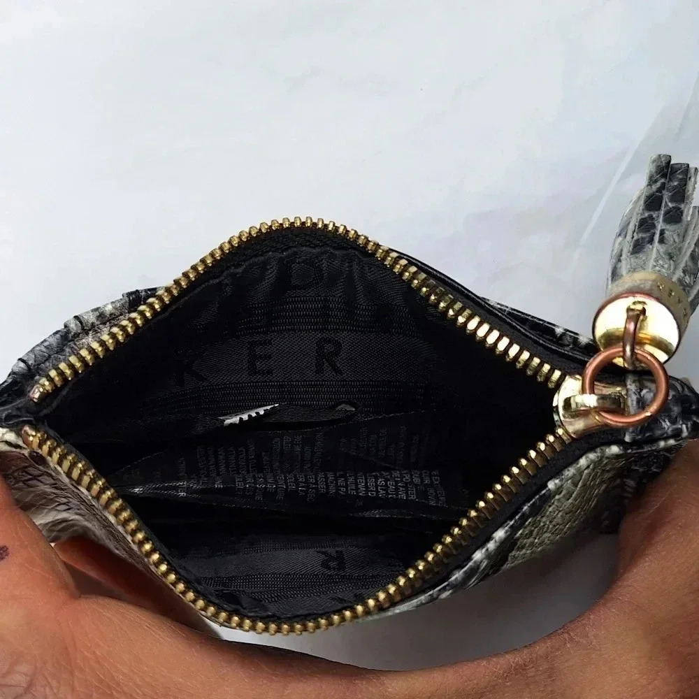 Ted Baker 100% Bovine Leather with Simulated Snake Skin Wallet Black/Cream Color - Picture 7 of 7